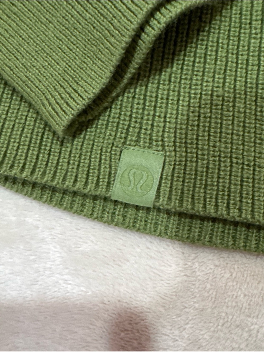 Lululemon olive colored merino blend ribbed knit turtleneck sweater - Picture 3 of 3